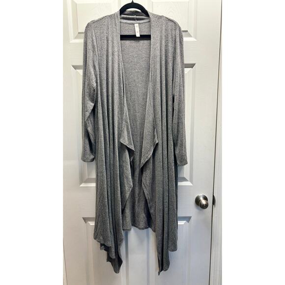 Cacique Women's Size 14/16 Gray Open Front Waterfall Soft Stretch Cardigan - Picture 1 of 5